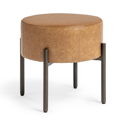 Classic Home - Ameica Top Grain Leather Accent Stool - Sedona Brown - 53002156 view 2