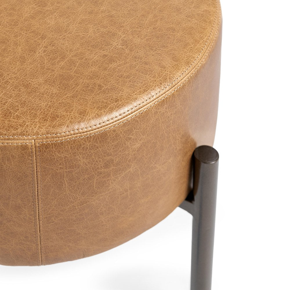 Classic Home - Ameica Top Grain Leather Accent Stool - Sedona Brown - 53002156 view 4