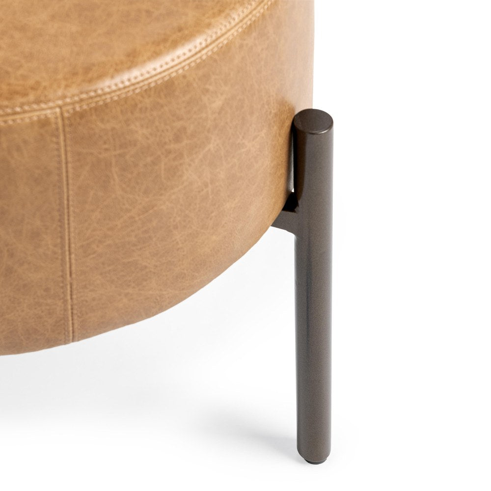 Classic Home - Ameica Top Grain Leather Accent Stool - Sedona Brown - 53002156 view 5