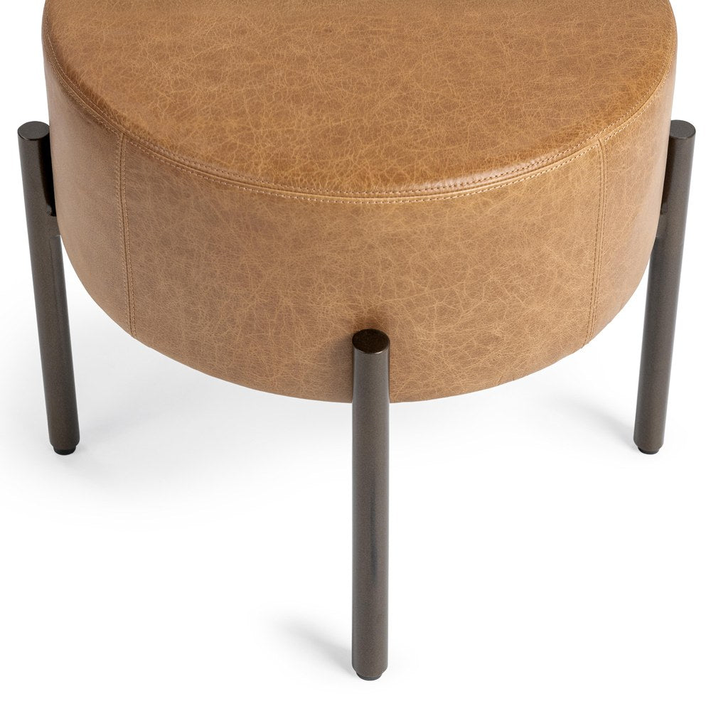 Classic Home - Ameica Top Grain Leather Accent Stool - Sedona Brown - 53002156 view 6