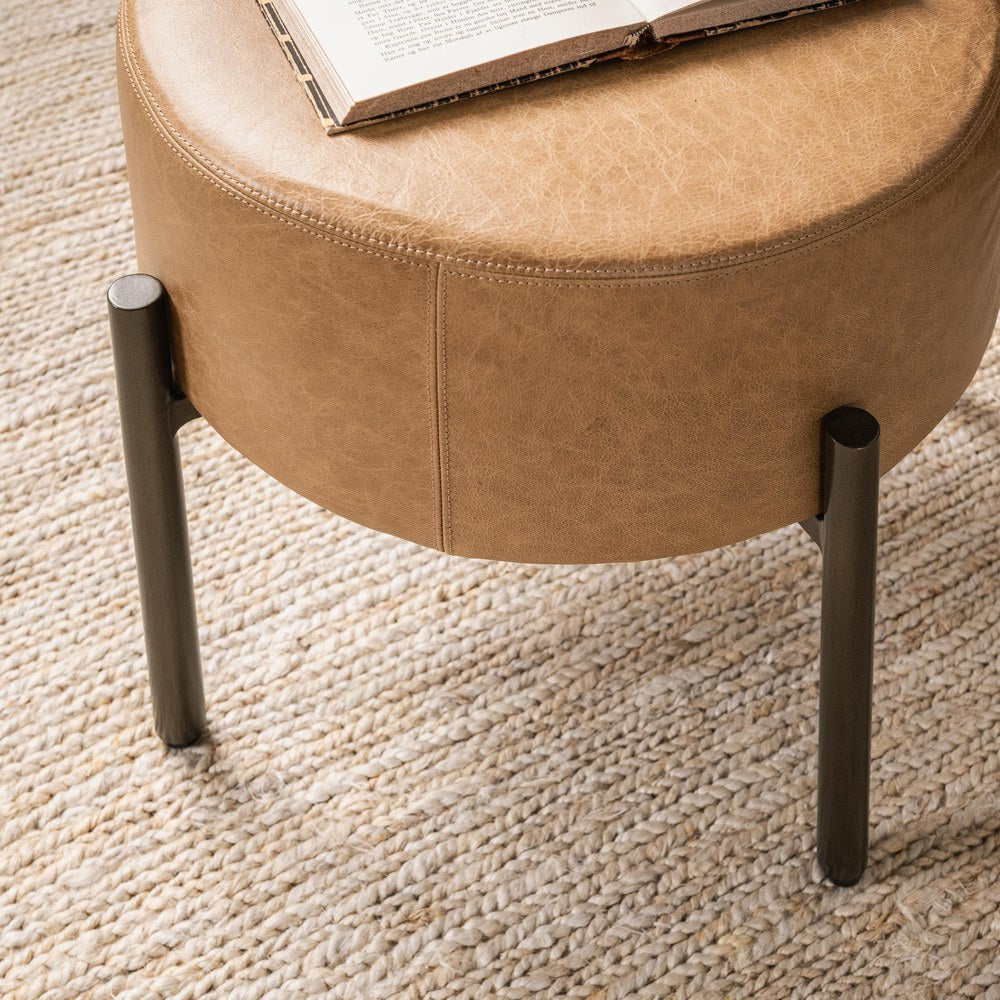 Classic Home - Ameica Top Grain Leather Accent Stool - Sedona Brown - 53002156 view 8