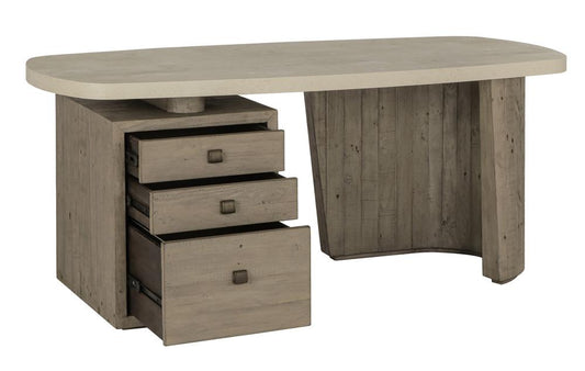 Classic Home - Angus 70in Reclaimed Wood Writing Desk In Concrete Gray - 51031336 veiw 2