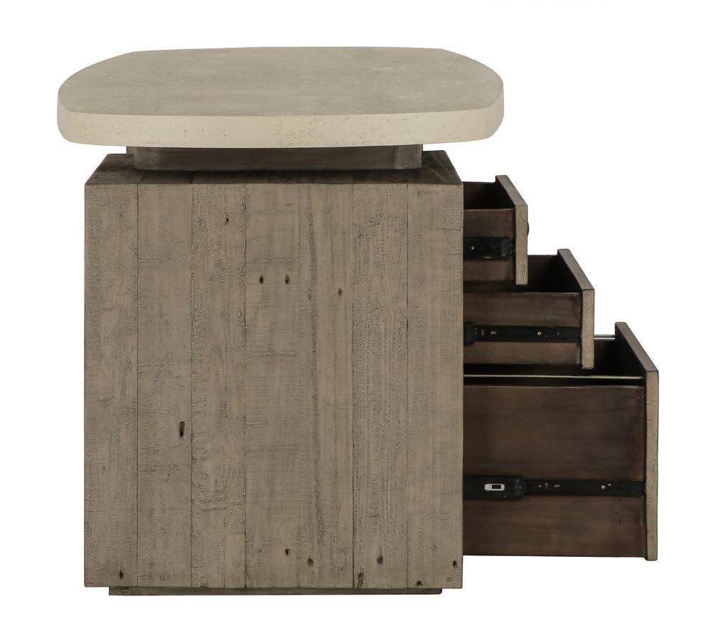 Classic Home - Angus 70in Reclaimed Wood Writing Desk In Concrete Gray - 51031336 veiw 3