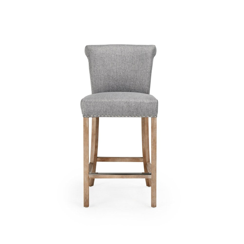 Classic Home - Ania 26" Counter Stool - Gray, Natural Brown - PL26003 view 2