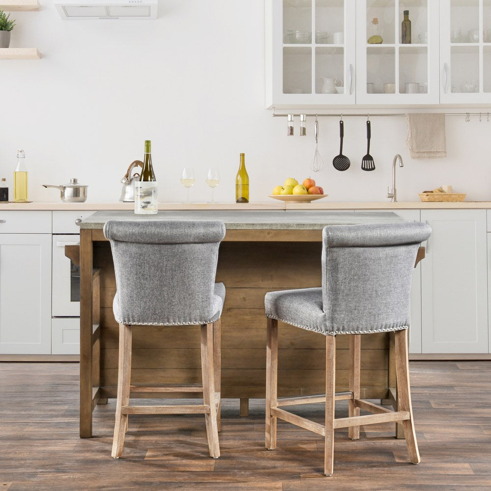 Classic Home - Ania 26" Counter Stool - Gray, Natural Brown - PL26003 view 7