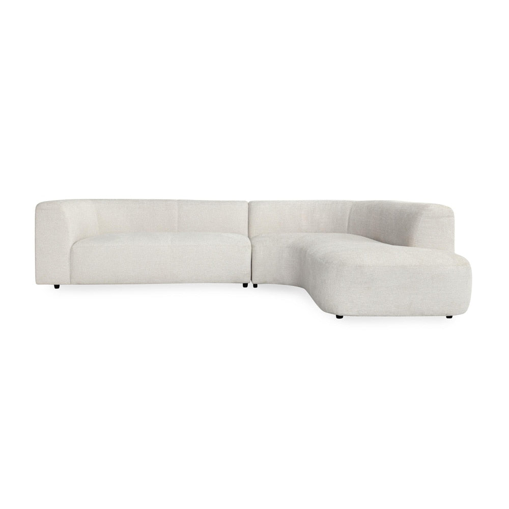 Classic Home - Anniston 2-Piece Upholstered Fabric Sectional Sofa In Ivory - 53006070 veiw 2