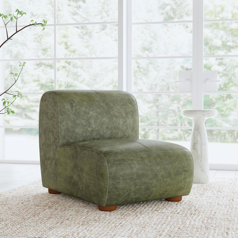 Classic Home - Arcadia Accent Chair Green Leather - 53004794 veiw 6