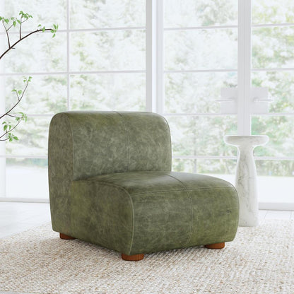 Classic Home - Arcadia Accent Chair Green Leather - 53004794 veiw 6