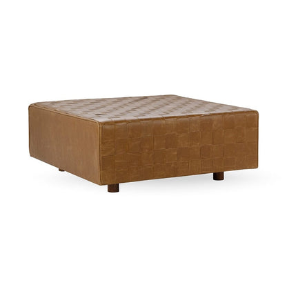 Classic Home  - Aristo Leather Square Cocktail Ottoman - Chestnut - 53002094 veiw 1