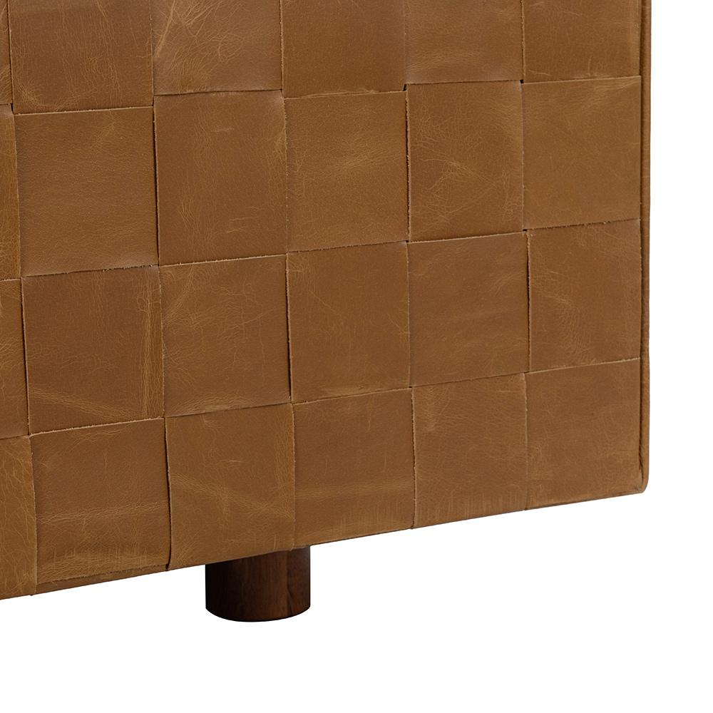 Classic Home  - Aristo Leather Square Cocktail Ottoman - Chestnut - 53002094 veiw 4