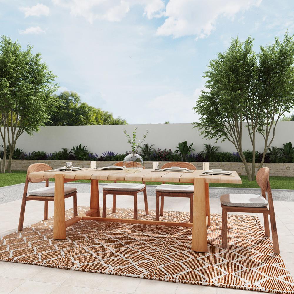 Classic Home - Aston 94in Teak Wood Outdoor Dining Table In Natural Tone - 51005939 veiw 6