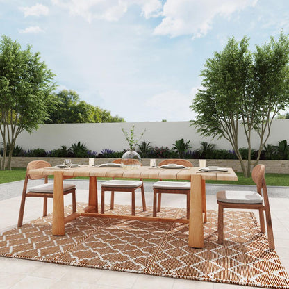 Classic Home - Aston 94in Teak Wood Outdoor Dining Table In Natural Tone - 51005939 veiw 6