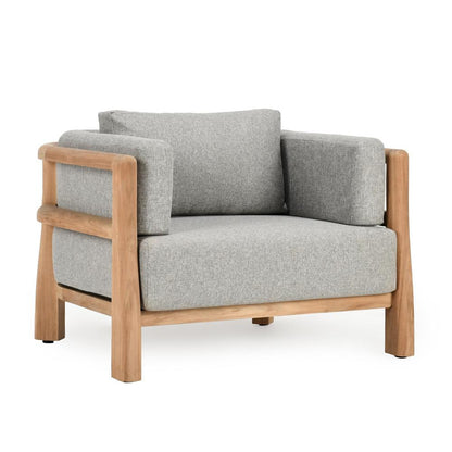 Classic Home - Aston Teak Wood Modern Outdoor Accent Chair In Gray - 53051615
