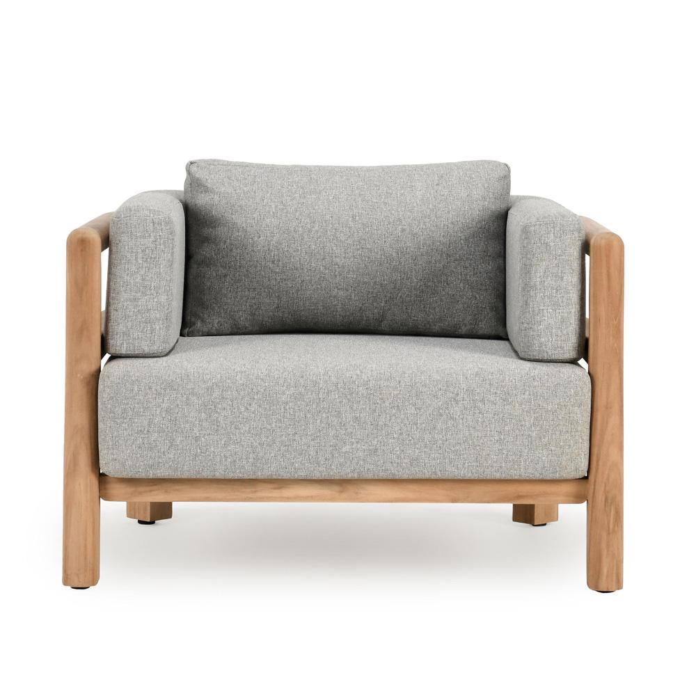 Classic Home - Aston Teak Wood Modern Outdoor Accent Chair In Gray - 53051615 veiw 1