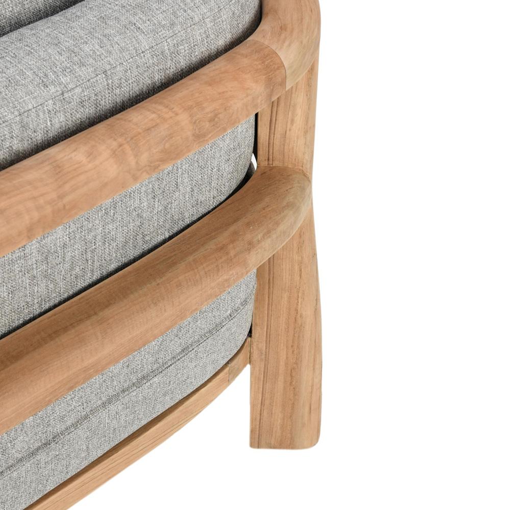 Classic Home - Aston Teak Wood Modern Outdoor Accent Chair In Gray - 53051615 veiw 5