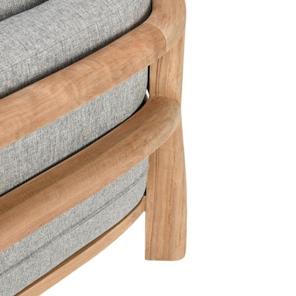 Classic Home - Aston Teak Wood Modern Outdoor Accent Chair In Gray - 53051615 veiw 5
