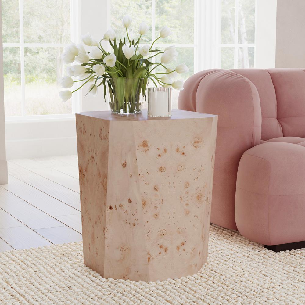 Classic Home - Avena 17in Burl Wood Square End Table In Natural Tone - 51031560 veiw 5