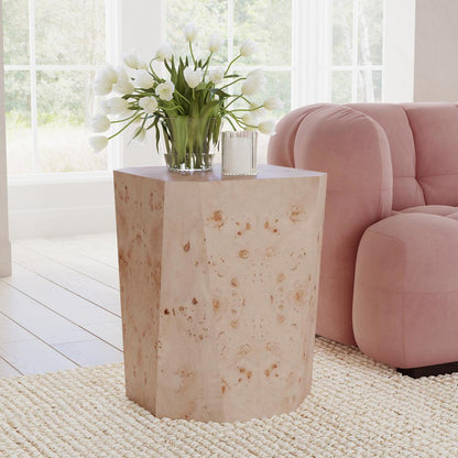 Classic Home - Avena 17in Burl Wood Square End Table In Natural Tone - 51031560 veiw 5