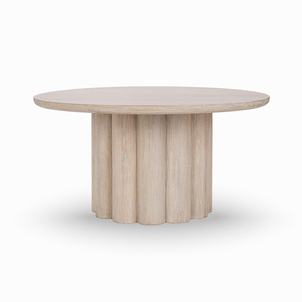Classic Home - Beau 60" Mango Wood Round Dining Table - White - 51011996 view 1