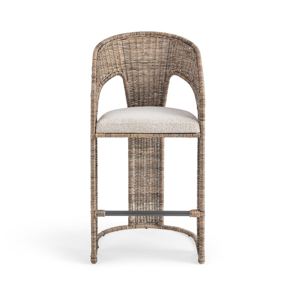 Classic Home - Bellini Rattan Counter Stool - Natural - 53051872 view 2
