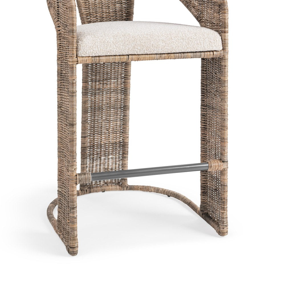 Classic Home - Bellini Rattan Counter Stool - Natural - 53051872 view 4
