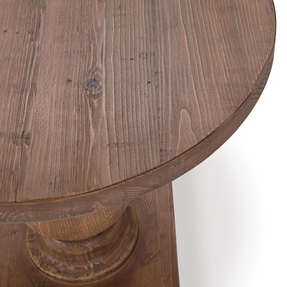 Classic Home  - Biltmore Reclaimed Pine Round End Table - Mission Brown - 51005399 veiw 4