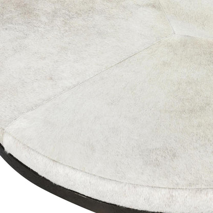 Classic Home - Bose Leather Hide Round Cocktail Coffee Table In Ivory - 51011899 veiw 3