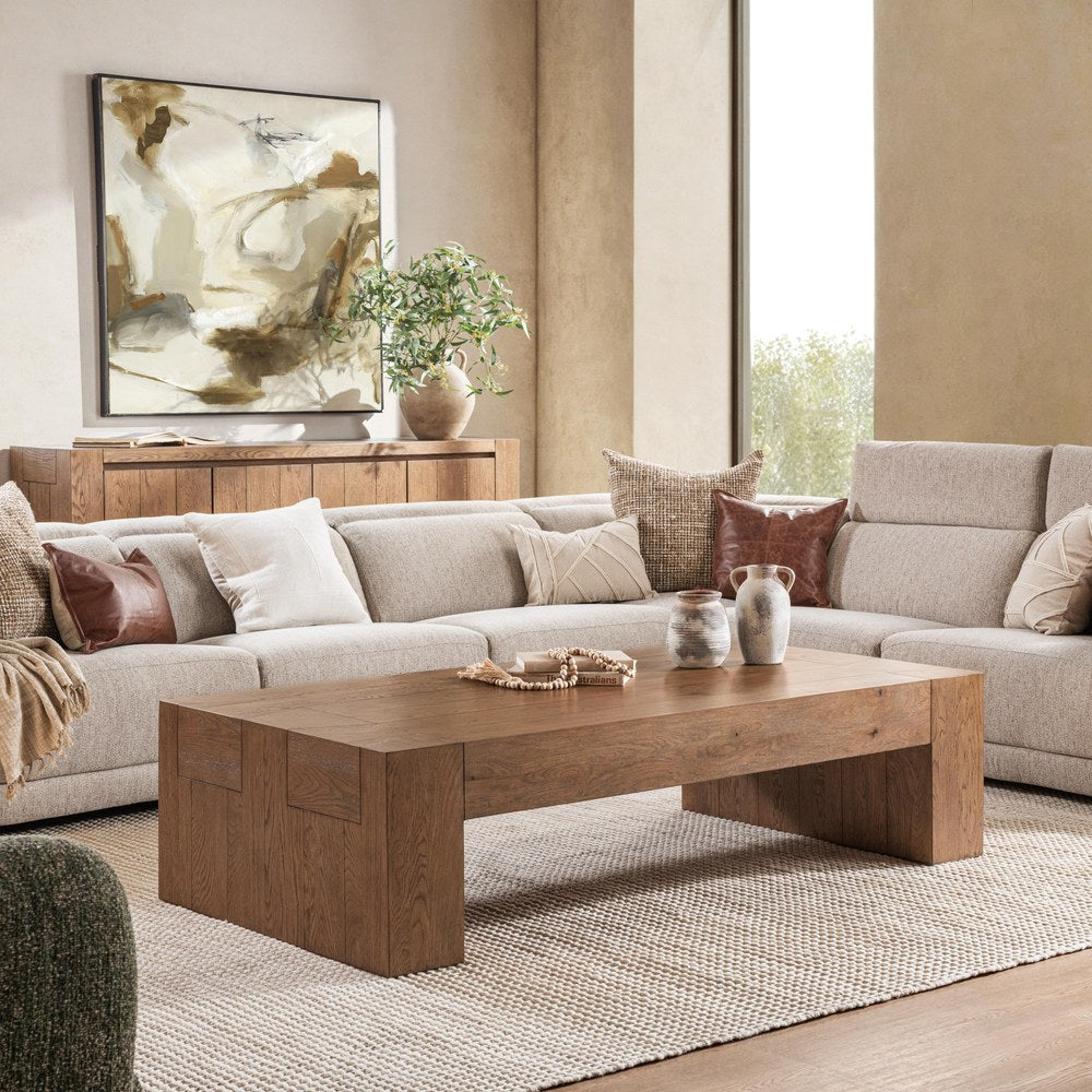 Classic Home - Bristol Cracked Oak Coffee Table - Brown - 51031917 view 6