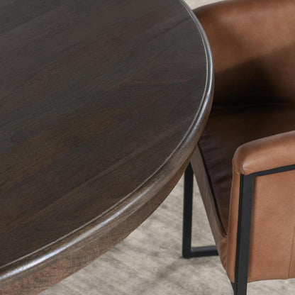 Classic Home - Brookside 60in Round Mango Wood Dinning Table In Cocoa Brown - 51011885 veiw 6