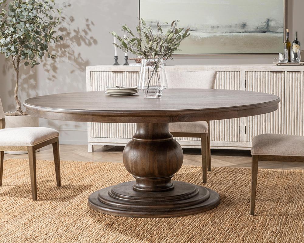 Classic Home  - Brookside Mango Wood Round Dining Table - Cocoa Brown - 51011994 veiw 8