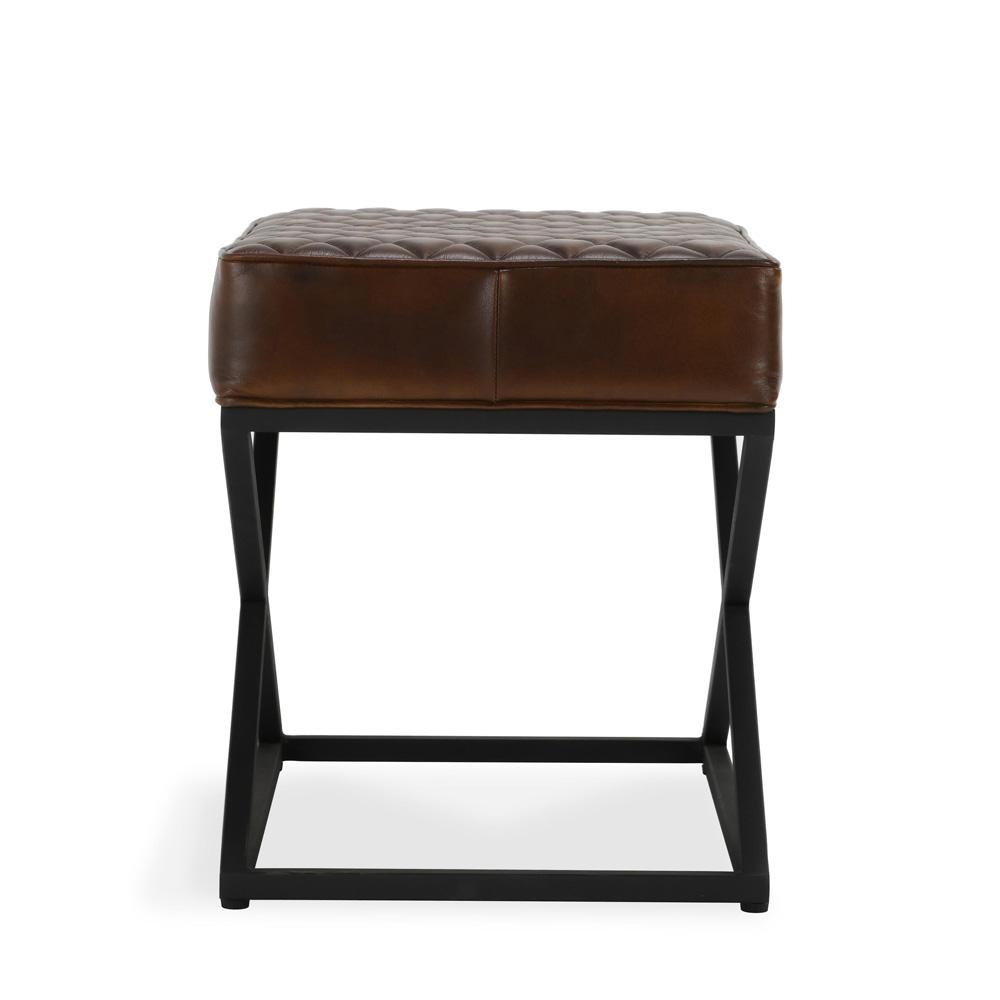 Classic Home - Bruno Brown Top Grain Leather Bench Stool - 53001996 veiw 3