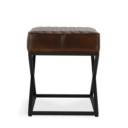 Classic Home - Bruno Brown Top Grain Leather Bench Stool - 53001996 veiw 3