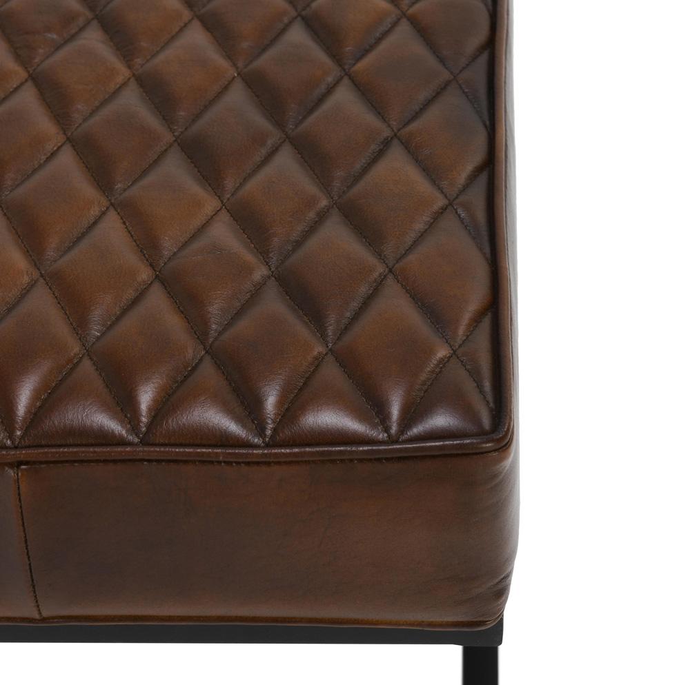 Classic Home - Bruno Brown Top Grain Leather Bench Stool - 53001996 veiw 4