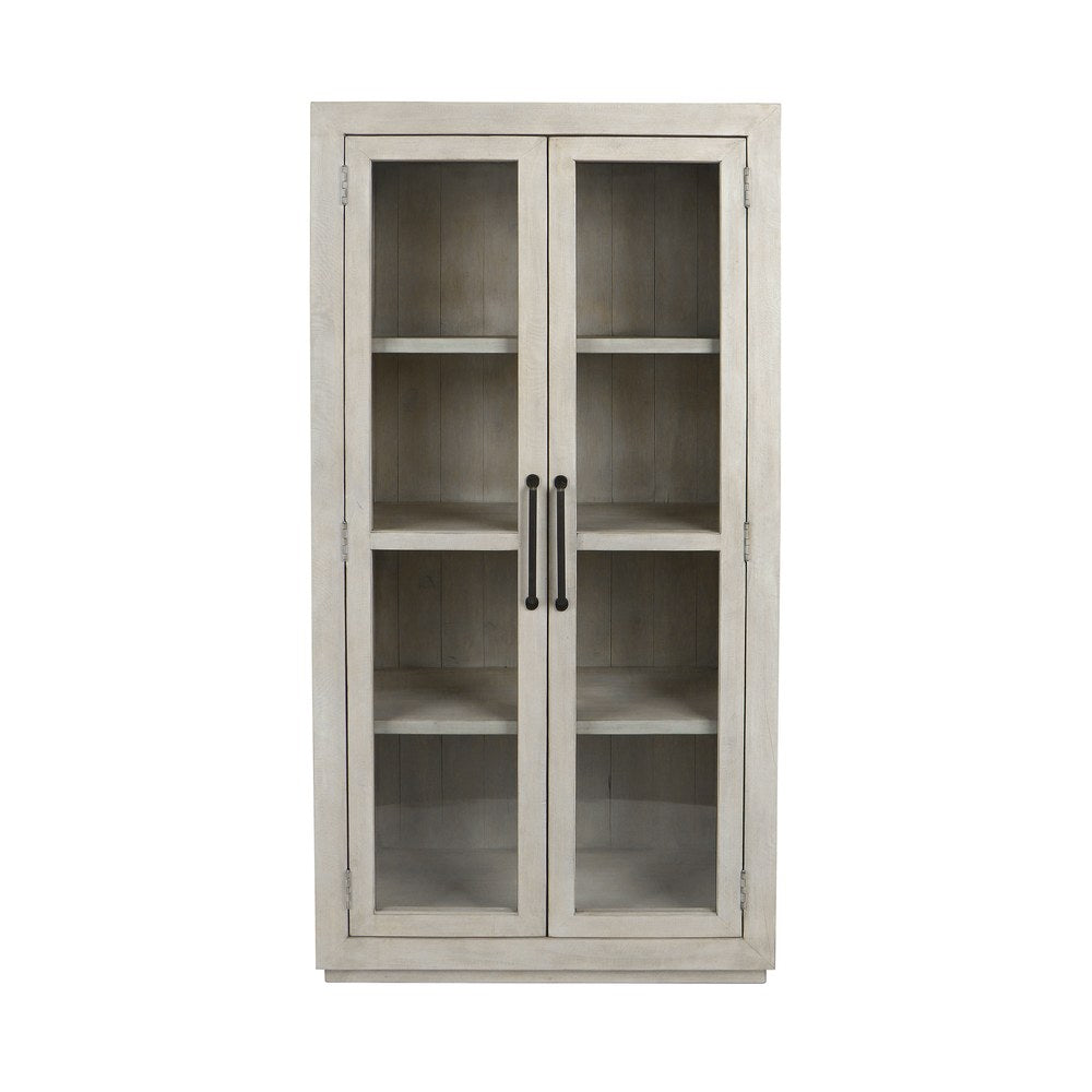 Classic Home - Caleb Reclaimed Pine Display Cabinet in Ivory - Distressed Ivory - 52004096 view 1
