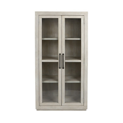 Classic Home - Caleb Reclaimed Pine Display Cabinet in Ivory - Distressed Ivory - 52004096 view 1