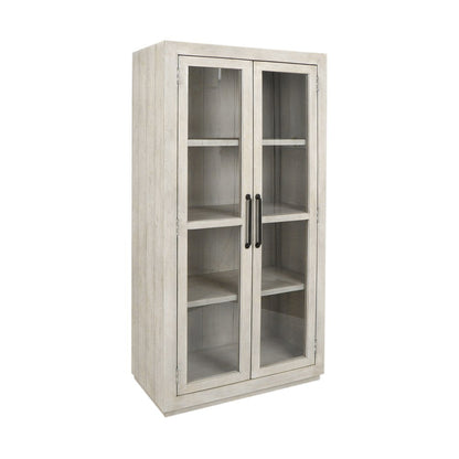 Classic Home - Caleb Reclaimed Pine Display Cabinet in Ivory - Distressed Ivory - 52004096 view 2