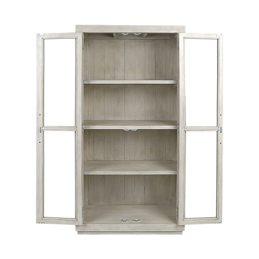 Classic Home - Caleb Reclaimed Pine Display Cabinet in Ivory - Distressed Ivory - 52004096 view 3