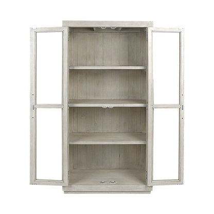Classic Home - Caleb Reclaimed Pine Display Cabinet in Ivory - Distressed Ivory - 52004096 view 3