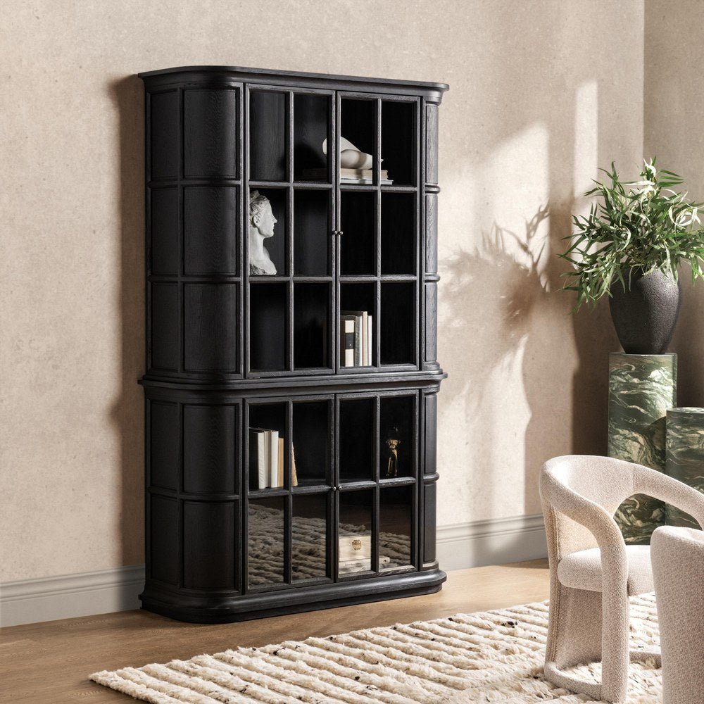 Classic Home - Carson Elm Wood Display Cabinet - Loft Black - 52004771 view 6