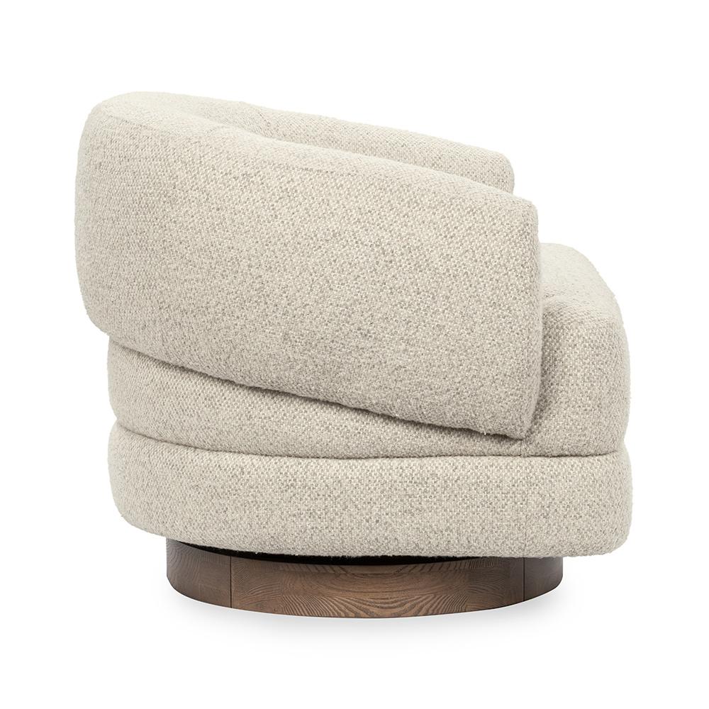 Classic Home  - Chassia Upholstered Fabric Swivel Accent Chair - Cream - 53006304 veiw 3