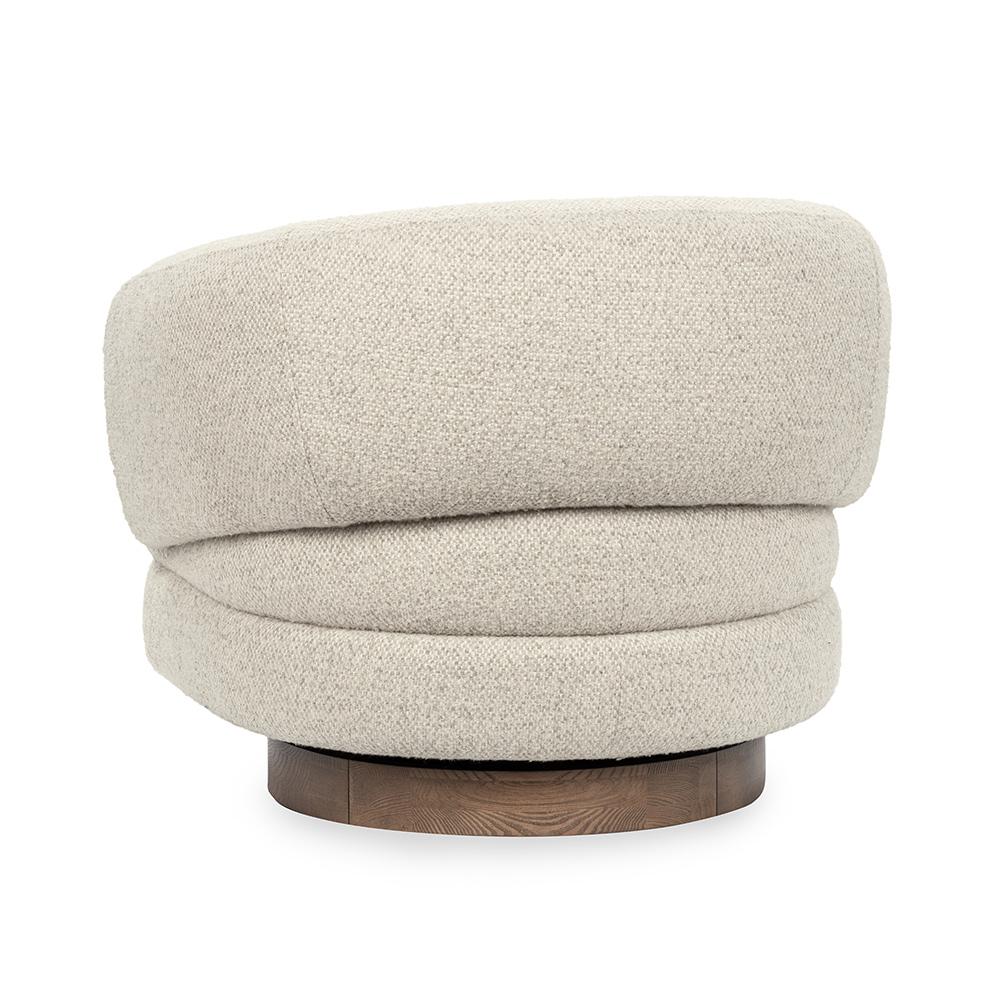 Classic Home  - Chassia Upholstered Fabric Swivel Accent Chair - Cream - 53006304 veiw 4