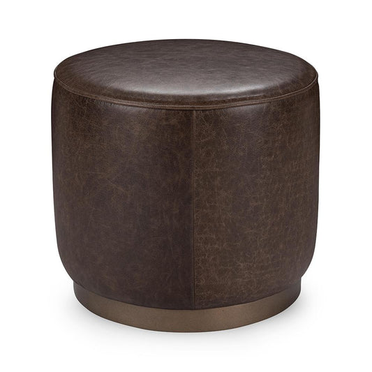 Classic Home  - Clair Leather Round End Table - Dark Brown - 53002064 veiw 1