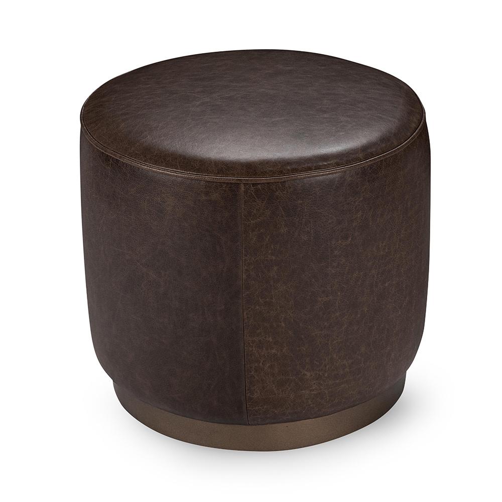 Classic Home  - Clair Leather Round End Table - Dark Brown - 53002064 veiw 2
