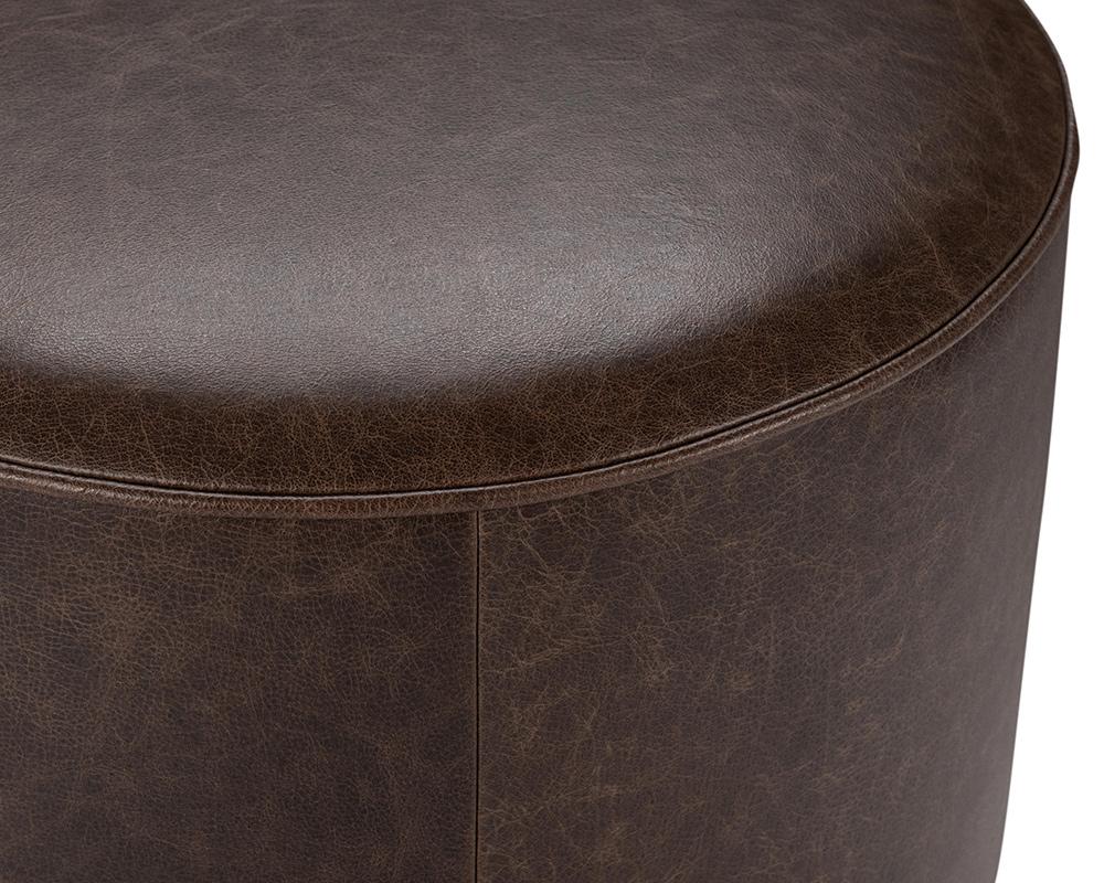 Classic Home  - Clair Leather Round End Table - Dark Brown - 53002064 veiw 3
