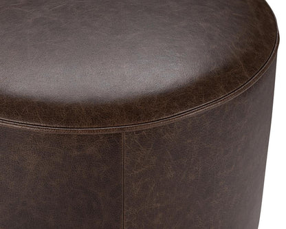 Classic Home  - Clair Leather Round End Table - Dark Brown - 53002064 veiw 3