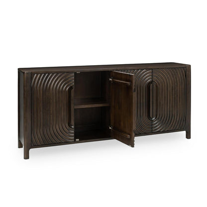 Classic Home - Colson 4-Door Mango Wood Buffet Sideboard In Dark Brown - 52010965 veiw 3