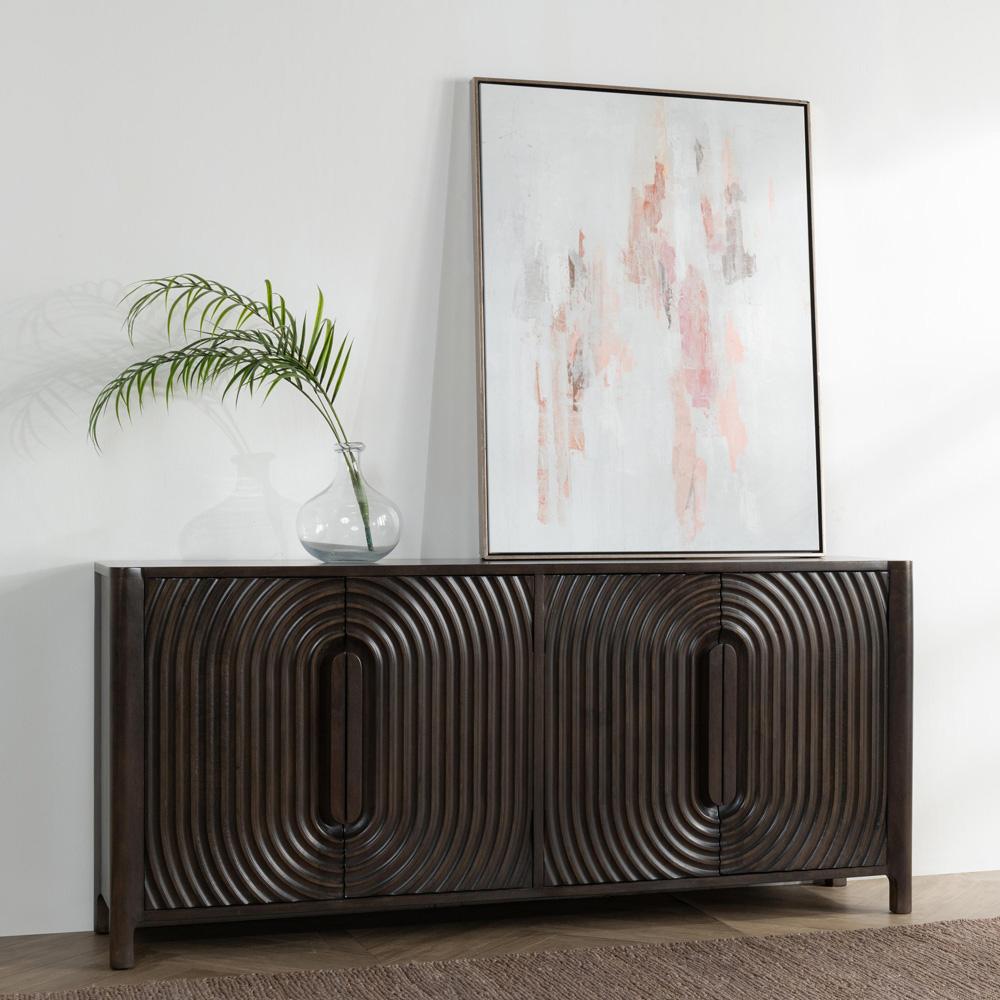 Classic Home - Colson 4-Door Mango Wood Buffet Sideboard In Dark Brown - 52010965 veiw 6