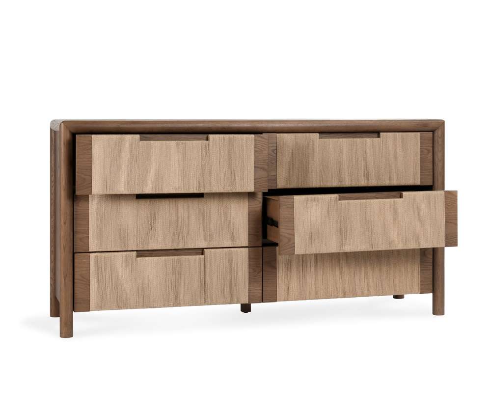 Classic Home - Corda Oak Veneer 6Dwr Dresser Nut Brown/Natural - 52004148 veiw 7