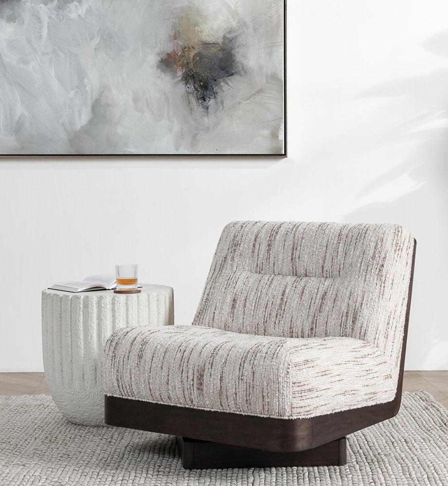 Classic Home  - Crandall Upholstered Fabric Swivel Accent Chair - Cream - 53006264 veiw 8