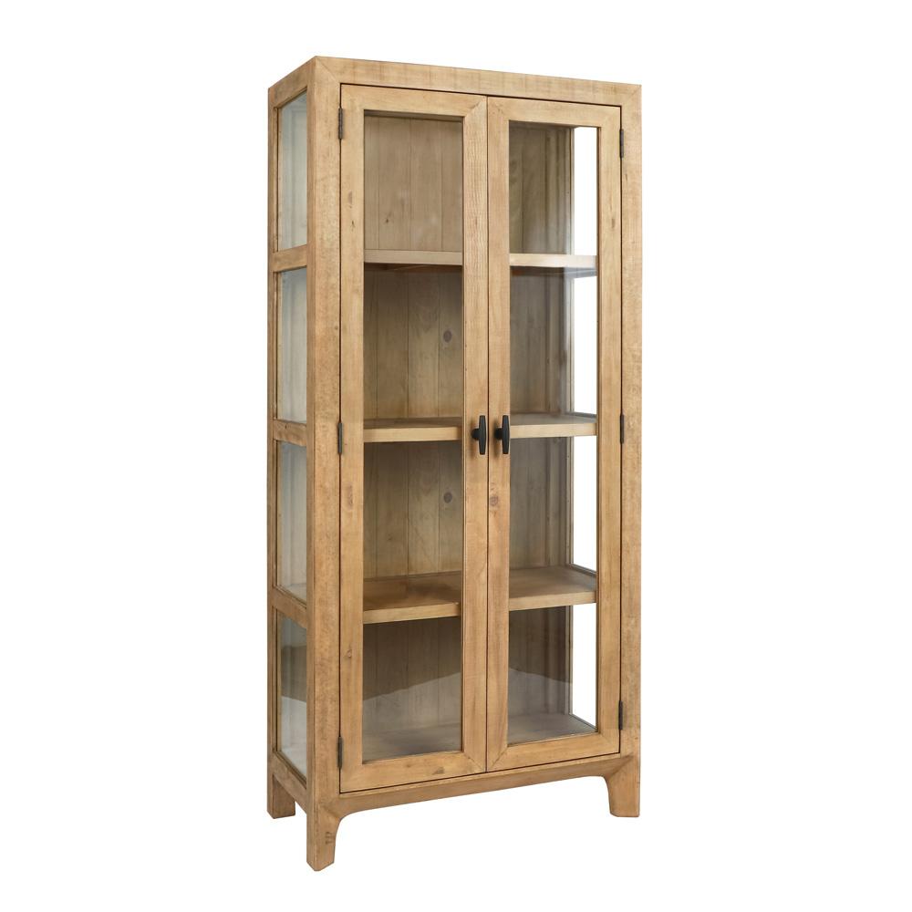 Classic Home - Crest 79in Reclaimed Pine Wood Curio Cabinet Cabin In Natural - 52004185 veiw 1